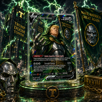 [Pre-Sale] ⚡ Trump Doom V 🛡️ – “Doom’s Decree” Limited Edition Parody Collectible Card