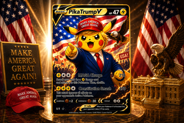 [Pre-Sale] ⚡ PikaTrump V – MAGA Charge Limited Edition Custom Metal Collector Card ⚡