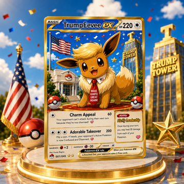 ✨ [Pre-Sale] TrumpEevee EX Gold Edition – Premium Parody Collector Card ✨