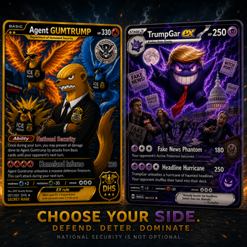 [PRE-SALE] ⚔️Choose Your Side Collector Card Set – Agent Gumtrump & TrumpGar EX Bundle (2 Cards)