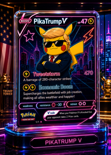 ⚡ "PikaTrump V" Neon Edition – Premium Parody Collector Card ⚡