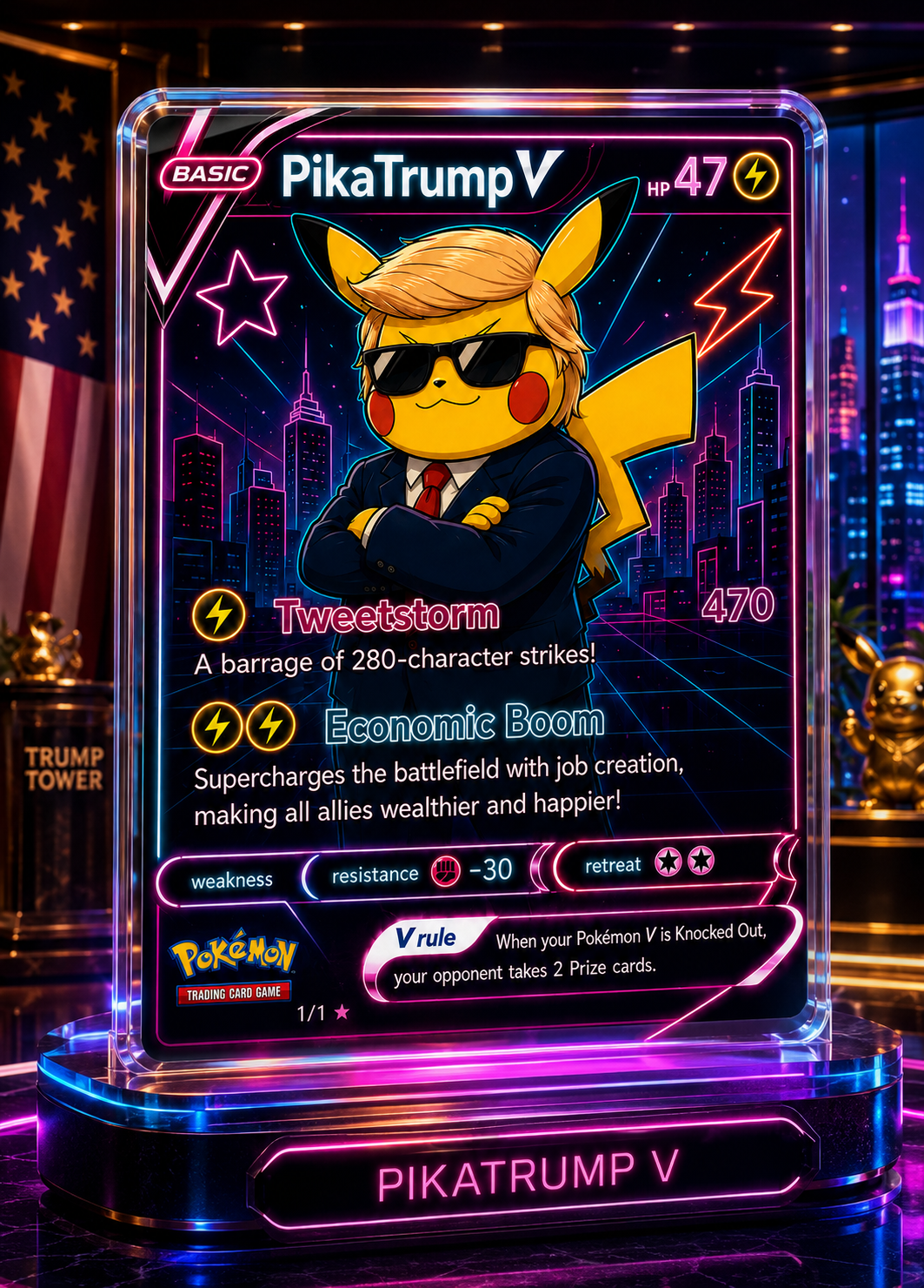 ⚡ Trumpzard & PikaTrump V Bundle – Limited Edition Parody Collector Card Set (3 Cards) ⚡