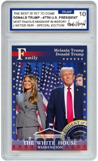 Donald Trump & Melania Trump Collector's Trading Card - Gem Mint 10 Rated