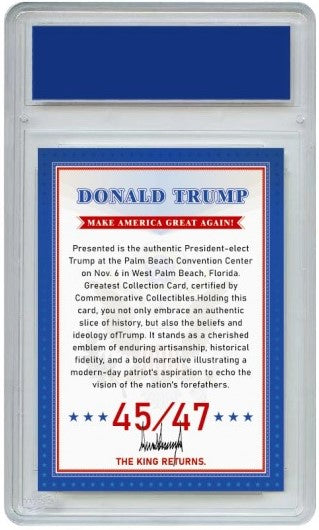 Donald Trump The King Returns! Trading Card - Gem Mint 10 Rated