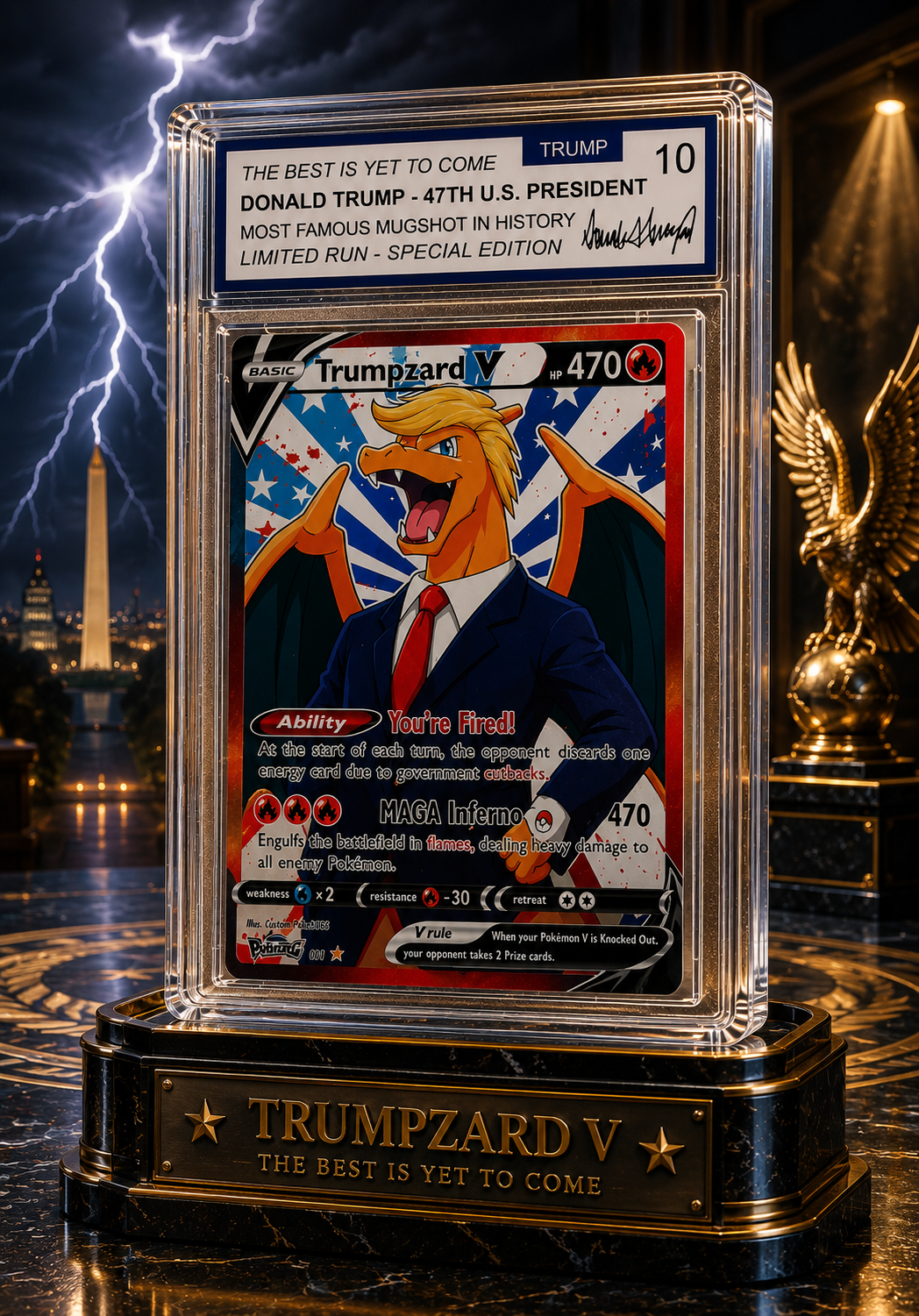🔥 “Trumpzard V” Limited Edition Parody Collectible Card 🔥