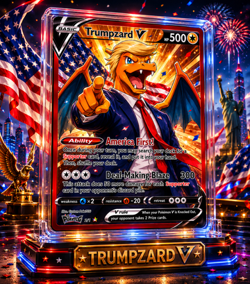 🔥"Trumpzard V" Limited Edition Patriotic Parody Collectible Card🔥